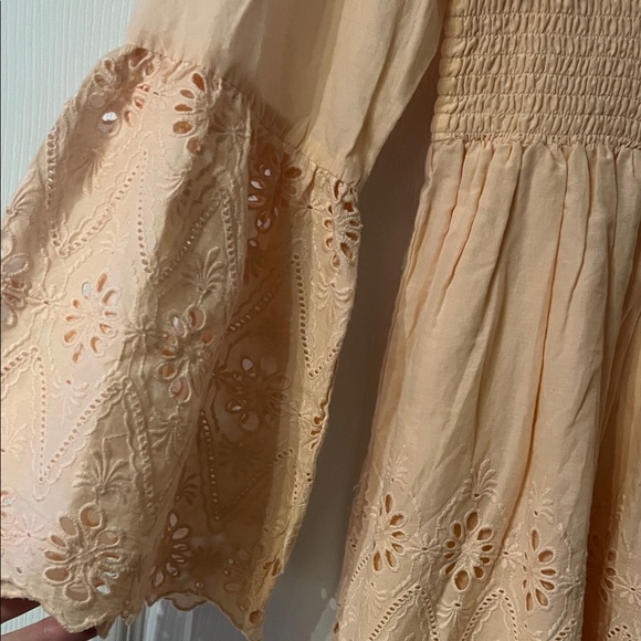 🌴vacation pick🌴VENUS Elegant Long Sleeve Peach Dress - Picture 3 of 5